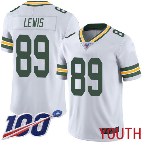 Green Bay Packers Limited White Youth #89 Lewis Marcedes Road Jersey Nike NFL 100th Season Vapor Untouchable->youth nfl jersey->Youth Jersey